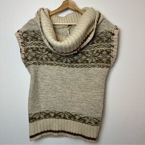 Free People Snow Drift Cowl Neck Sweater Cap Sleeve Sz Wool Blend Fall Nordic